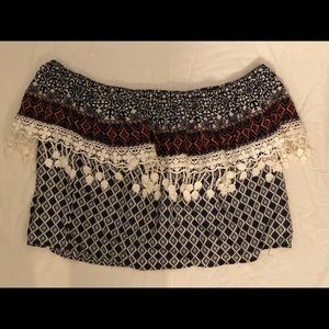 Patterned off the shoulder top